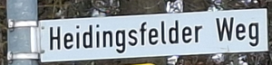 Straßenschild: Heidingsfelder Weg